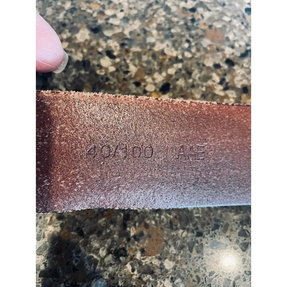 Vintage Y2K IZOD 2 Prong Brass Brown Leather Belt Size 40